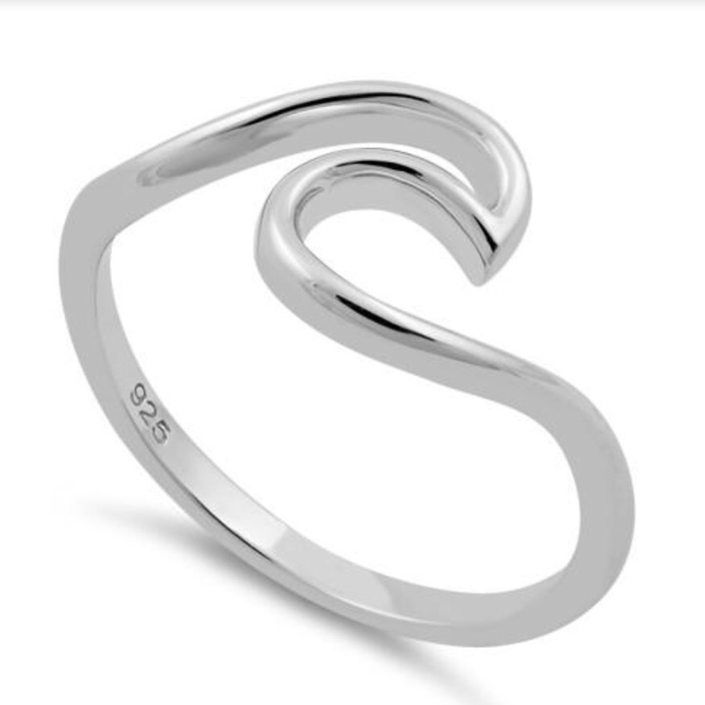 Sterling Silver Ocean Wave Ring